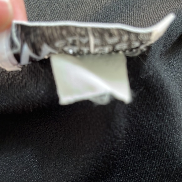 Vintage 70s Long Sleeve Dagger Collar zip front Black Dress Size XXL - Picture 8 of 11